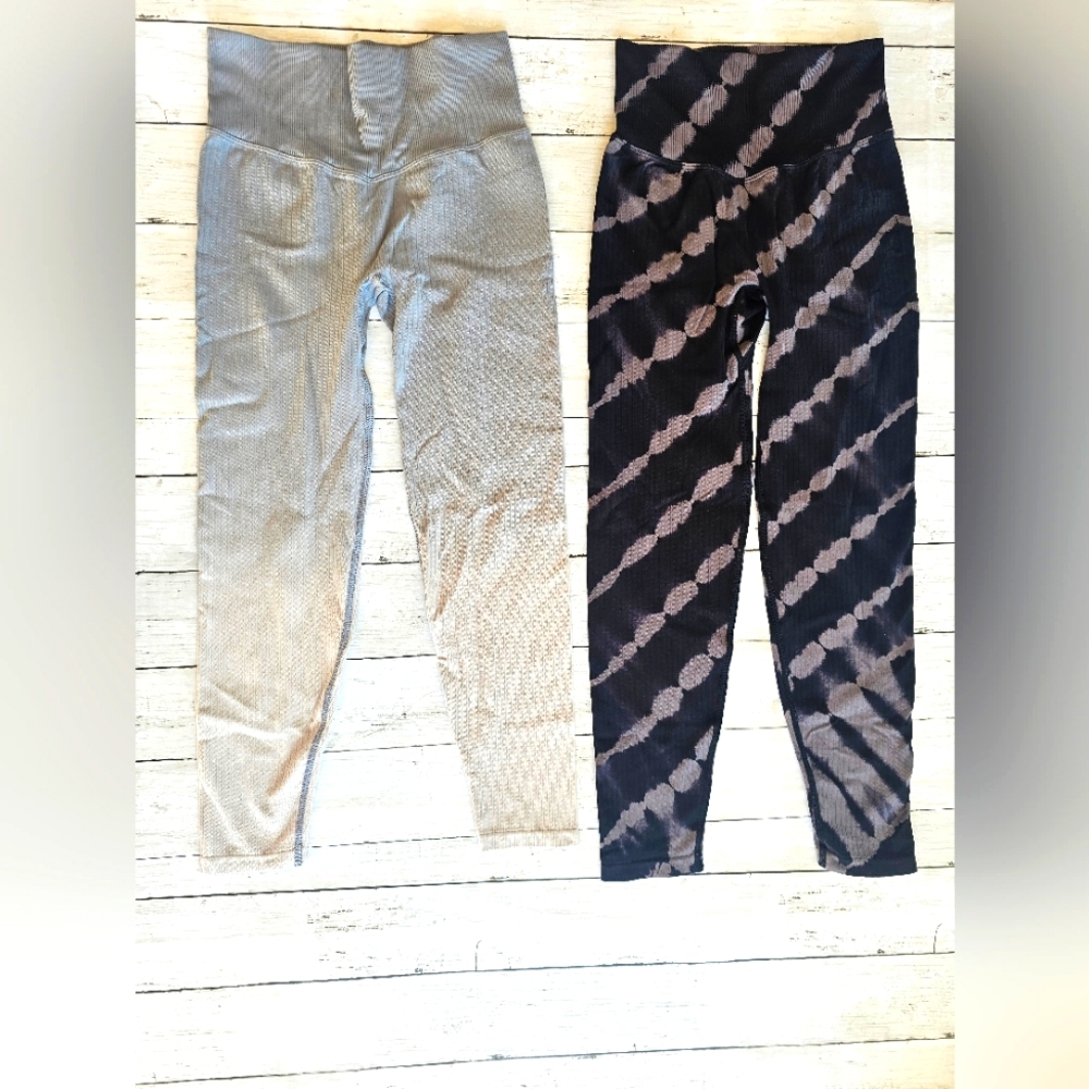 LOT of 2 Victoria's Secret PINK Active Seamless Leggings w/ Large Hidden Pocket - Picture 3 of 13